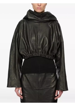 Rick Owens leather hoodie - Black