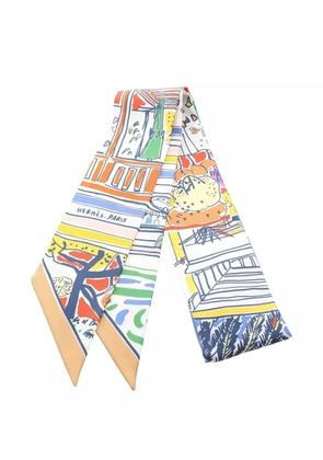 Hermès Pre-Owned 2020s Rayures d'Ete silk scarf - White