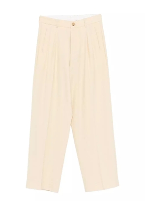 SOLOTRE pleat-detail trousers - Yellow