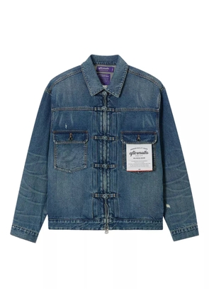 aftermaths logo-patch denim jacket - Blue