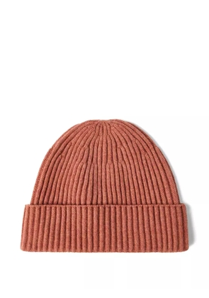 Brunello Cucinelli ribbed-knit cashmere beanie hat - Orange
