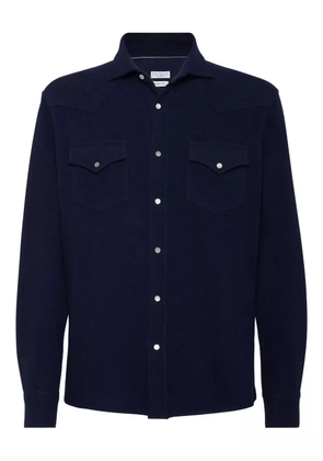 Brunello Cucinelli snap-fastening pocket shirt - Blue