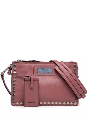 Prada Pre-Owned 2000-2025 Glace Calf Studded Etiquette crossbody bag - Pink