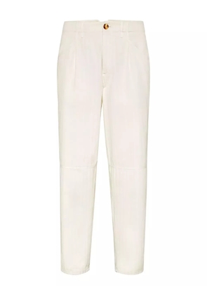 Brunello Cucinelli chevron trousers - White