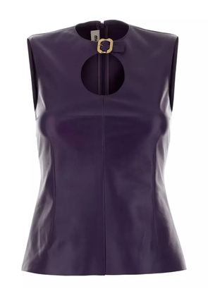 Miu Miu cut-out detailing leather top - Purple