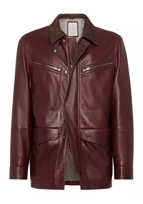 Brunello Cucinelli nappa leather field jacket - Red