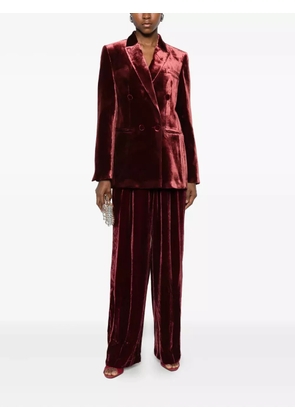 Raquel Diniz double-breasted velvet blazer - Red
