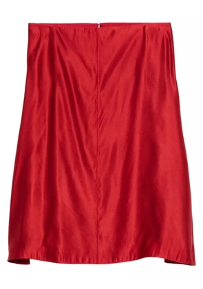 KHAITE satin midi skirt - Red