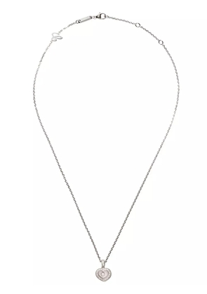 Chopard 18kt white gold Happy Hearts diamond pendant necklace - Silver
