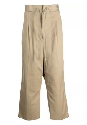 Takahiromiyashita The Soloist drawstring-waist drop-crotch trousers - Brown
