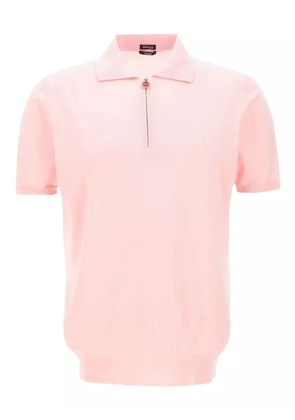 Kiton half-zip ribbed polo shirt - Pink