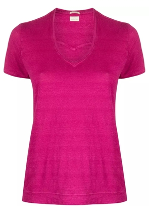 Massimo Alba Flores short-sleeve linen T-shirt - Pink