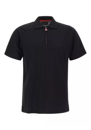 Kiton half-zip short-sleeve polo shirt - Black