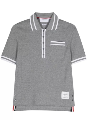 Thom Browne pointelle cotton polo shirt - Grey