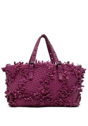 Bottega Veneta Pre-Owned 2011 Nappa Intrecciato Patchwork Lido Fringe tote bag - Purple