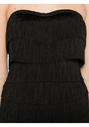 Norma Kamali fringed strapless tank top - Black