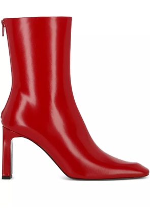 TOTEME zip square toe boots - Red