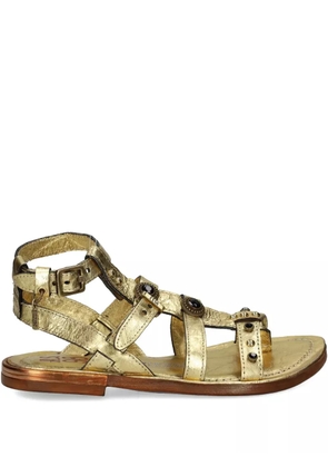 A.S.98 Grant studded buckled flat sandals - Gold