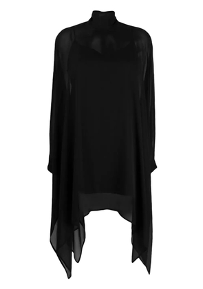 P.A.R.O.S.H. funnel-neck silk tunic - Black