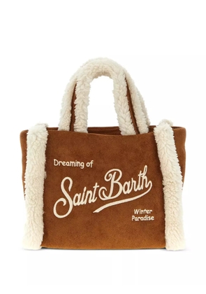 MC2 Saint Barth Vanity shearling-trim mini tote bag - Brown