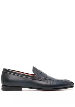 Santoni penny-slot leather loafers - Blue