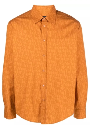 Diesel logo-print press-stud fastening shirt - Orange