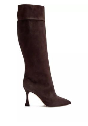 Manolo Blahnik 90mm Miralonepla pointed boots - Brown