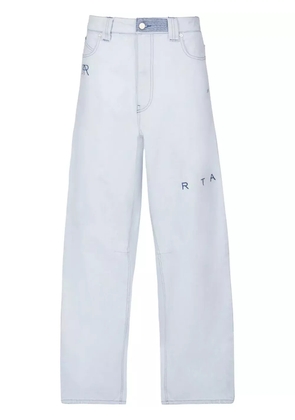 RTA logo-embroidered wide-leg jeans - Blue