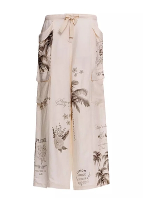 Agua Bendita Alice palm-tree print trousers - Neutrals