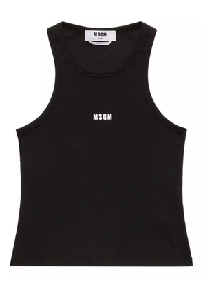 MSGM logo-detail ribbed tank top - Black