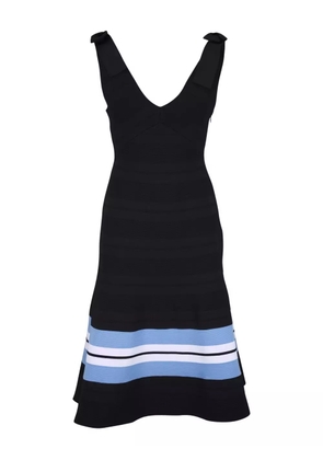 Carolina Herrera striped V-neck dress - Black