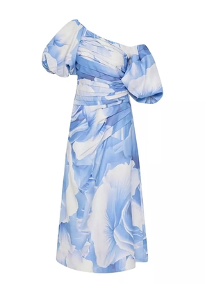 Aje Cadence ruched one-shoulder midi dress - Blue