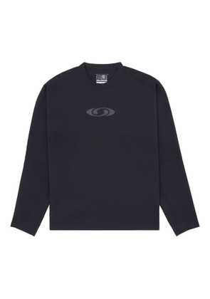 MM6 Maison Margiela X Salomon textured logo long-sleeved T-shirt - Black