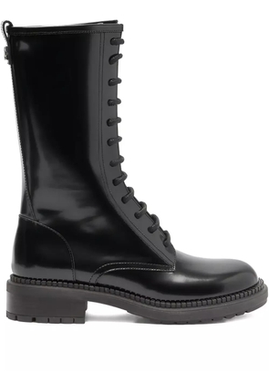 Casadei 30mm Wizzard lace-up leather boots - Black