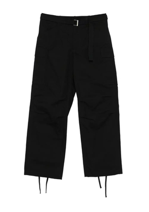 sacai belted ripstop cargo trousers - BLACK