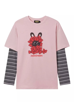 Mini Cream graphic crew-neck top - Pink
