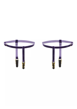 Maison Close velvet garters - Purple