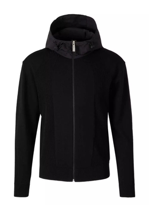 Laminar ribbed hooded knit knitwear - Black