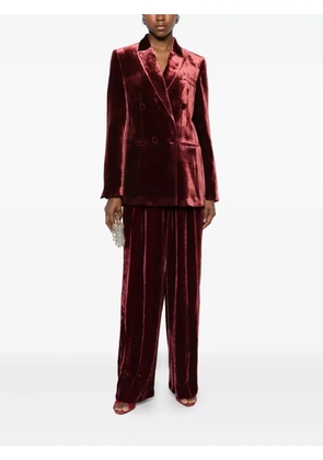 Raquel Diniz pleated velvet trousers - Red