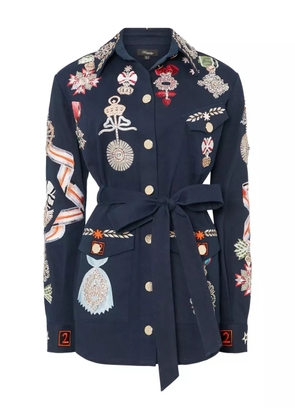 Temperley London belted shirt jacket - Blue