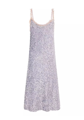 Rabanne sequin-embellished slip midi dress - Silver