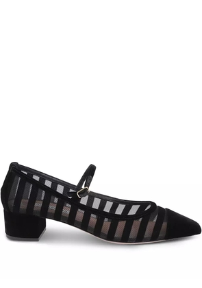 Aquazzura striped block-heel pumps - Black