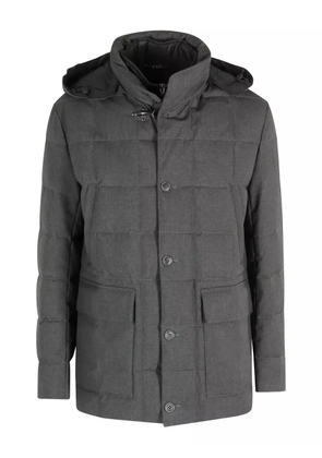 Fay removable hood canvas jacket - Grey