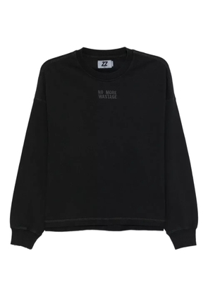 izzue embroidered long-sleeved sweatshirt - Black