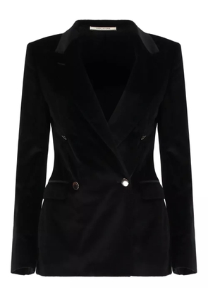 Tagliatore double-breasted velvet jacket - Black