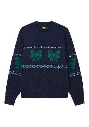 Mini Cream intarsia-knit sweater - Blue