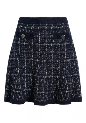Cinq A Sept Ainara button check-pattern mini skirt - Blue