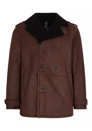 D-FOUR buttoned leatherjacket - Brown