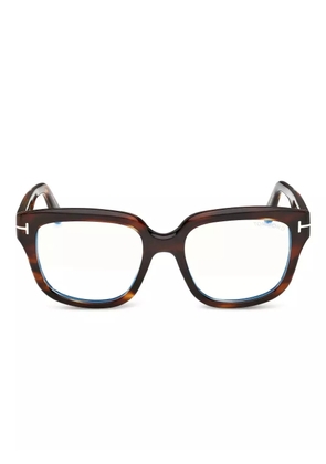 TOM FORD Eyewear square-frame logo-detail glasses - Brown