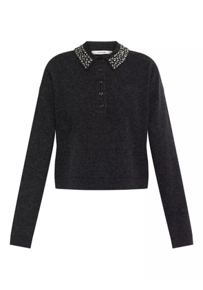 Gestuz embellished-collar knitted top - Grey
